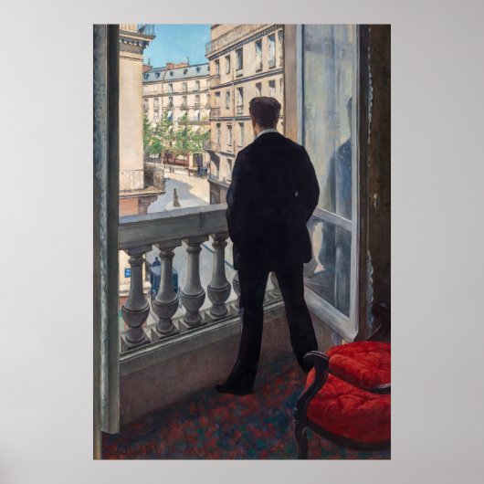 Poster Gustave Caillebotte - Homme à la fenêtre (Devant)