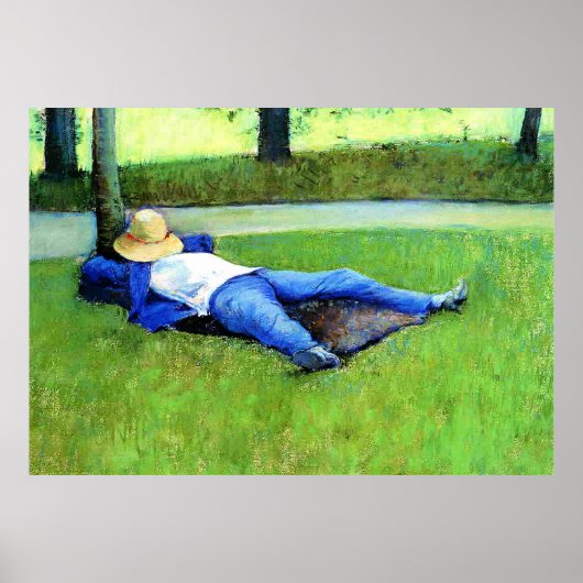 Poster Gustave Caillebotte - La Sieste, (Devant)