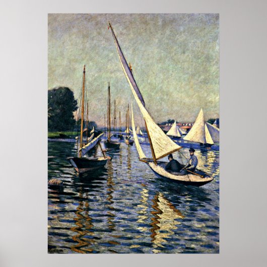 Poster Gustave Caillebotte : Regatta à Argenteuil (Devant)
