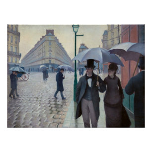 Poster Gustave Caillebotte - Rue de Paris ; Temps de plui