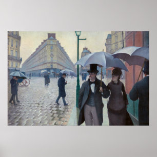 Poster Gustave Caillebotte - Rue de Paris, temps de pluie