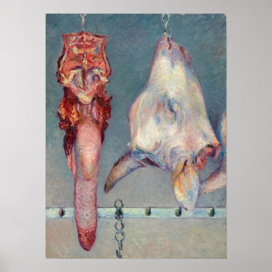 Poster Gustave Caillebotte - Tête de veau et langue d'ox (Devant)