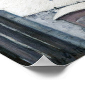 Poster Gustave Caillebotte - Toits dans la neige (Coin)