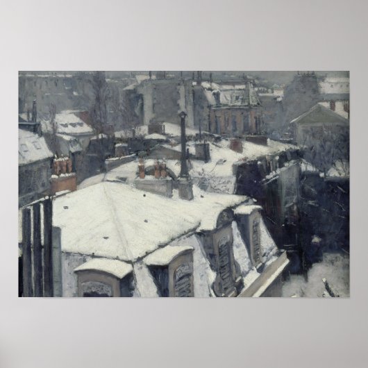 Poster Gustave Caillebotte - Toits dans la neige (Devant)