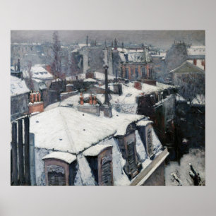 Poster Gustave Caillebotte - Toits sous la neige