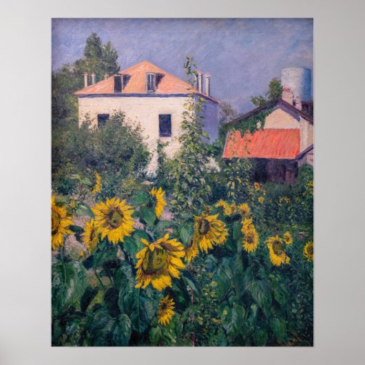Poster Gustave Caillebotte - Tournesols, Jardin (Devant)