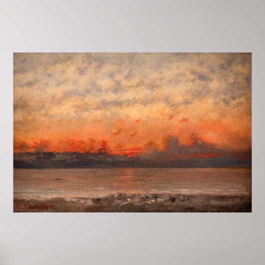 Poster Gustave Courbet - Coucher de soleil (Devant)