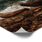 Poster Gustave Courbet - La Mer Stormy / La Vague (Coin)