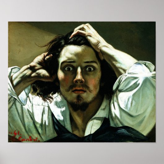 Poster Gustave Courbet - L'homme désespéré (Devant)