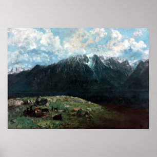 Poster Gustave Courbet Panoramic View of the Alps