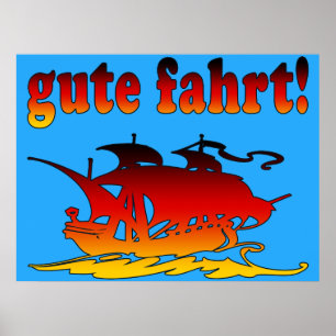 Poster Gute Fahrt Bon voyage en Allemagne Vacances Voyage