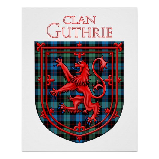 Poster Guthrie Tartan Scottish Plaid Lion Rampant (Devant)