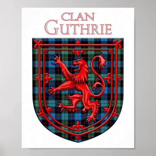 Poster Guthrie Tartan Scottish Plaid Lion Rampant (Devant)