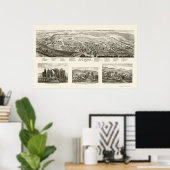 Poster Guysville, OH Carte panoramique - 1875 (Bureau à domicile)