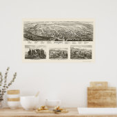 Poster Guysville, OH Carte panoramique - 1875 (Cuisine)