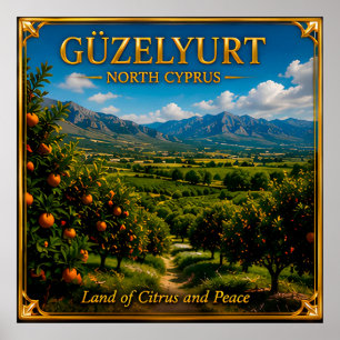 Poster Guzelyurt Chypre du Nord Voyage dans la Vallée Ver