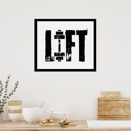 POSTER GYM ASCENSEUR BODYBUILING (Cuisine)