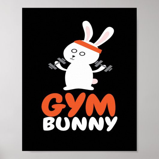 Poster Gym Bunny Fitness entraînement musculaire (Devant)
