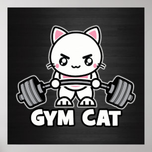 Poster Gym Cat - Motivation de l'entraînement