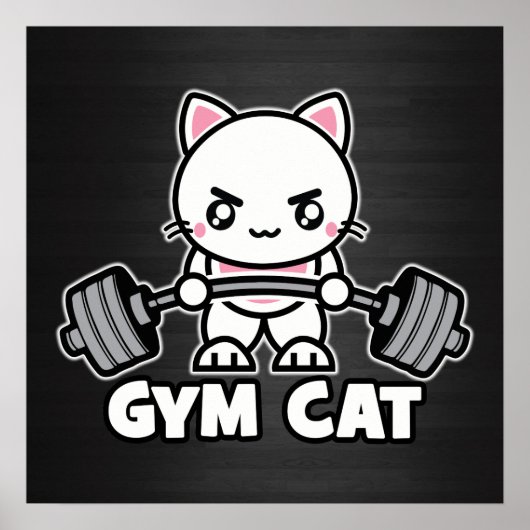 Poster Gym Cat - Motivation de l'entraînement (Devant)