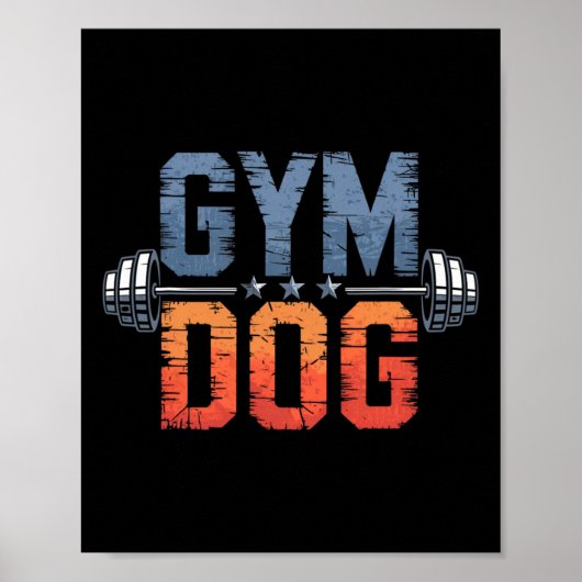 Poster Gym Dog Meaning Gym Dog Costume Weight Lifting Gym (Devant)