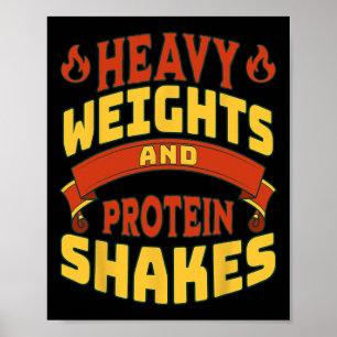 Poster Gym entraînement Lifting poids lourds Protein Shak