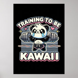 Poster Gym Panda Formation Pour Être Kawaii Mignonne Anim