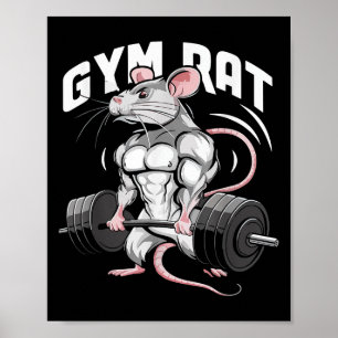 Poster Gym Rat Funny Bodybuilding Fitness entraînement Gy