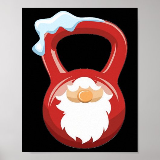 Poster Gymnase De Noël Gnome Kettlebell Xmas Pour Gy (Devant)