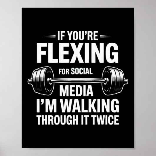 Poster Gymnase Funny Flexing Workout Bodybuilding 1 (Devant)