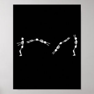 Poster Gymnaste de squelette - Halloween Tumbling Ckflip