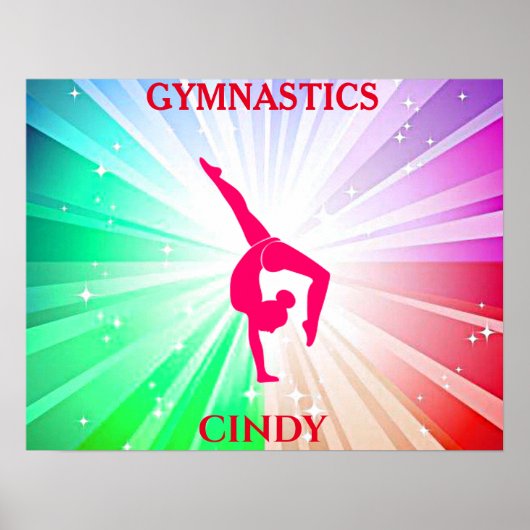 Poster Gymnastique Arc-en-ciel éclate avec Pose Pose Pose (Devant)