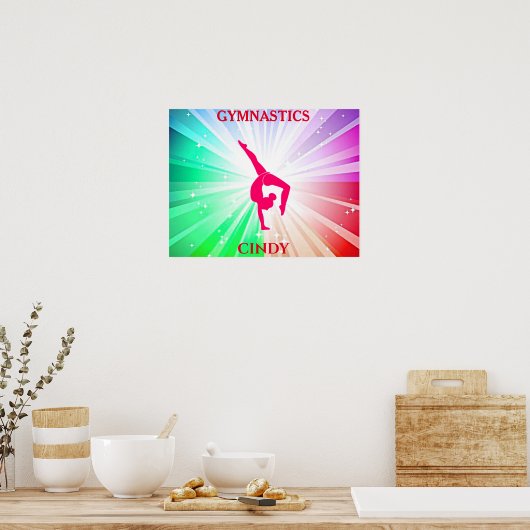 Poster Gymnastique Arc-en-ciel éclate avec Pose Pose Pose (Cuisine)