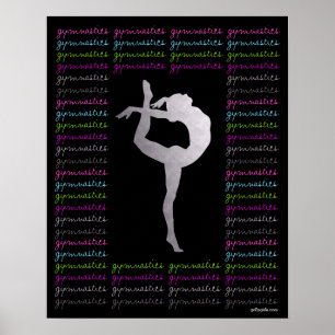 Poster Gymnastique artistique Typographie colorée