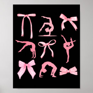 Poster Gymnastique coquette bow adorable gymnastes femmes