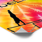 Poster Gymnastique des filles Cravate arc-en-ciel (Coin)