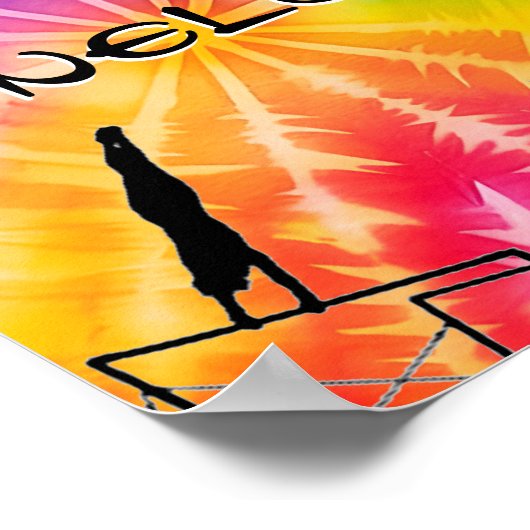 Poster Gymnastique des filles Cravate arc-en-ciel (Coin)