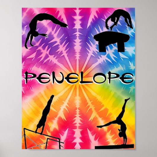 Poster Gymnastique des filles Cravate arc-en-ciel (Devant)