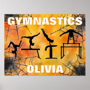 Poster Gymnastique Éffrayante Spiderweb Halloween