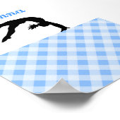 Poster Gymnastique Fille Blissful en Bleu Personnalisé (Coin)