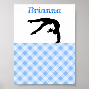 Poster Gymnastique Fille Blissful en Bleu Personnalisé