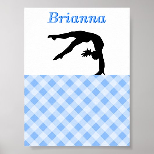 Poster Gymnastique Fille Blissful en Bleu Personnalisé (Devant)
