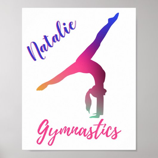 Poster Gymnastique Kickover rose violet Personnalisé (Devant)
