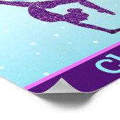 Poster Gymnastique Noël violet Aqua Personnalisé (Coin)