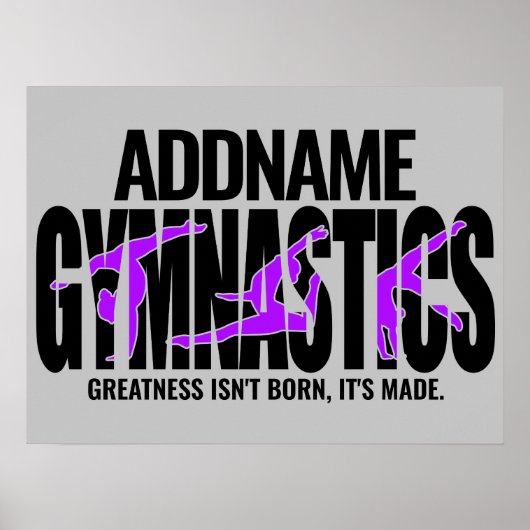 Poster Gymnastique NOM Équipe acrobatique Gymnaste à ress (Devant)