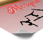 Poster Gymnastique Parties scintillant rouge et argent Dr (Coin)