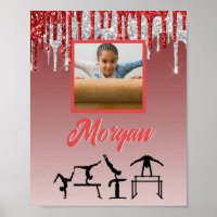 Gymnastique Parties scintillant rouge et argent Dr