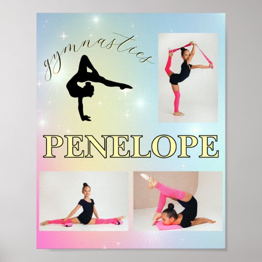 Poster Gymnastique Pastel Arc-en-ciel Gradient 3 Photo Pe (Devant)