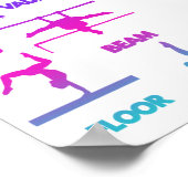 Poster Gymnastique Pink Violet Turquoise Vault Bars Poutr (Coin)
