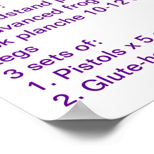 Poster Gymnastique réchauffée (Coin)